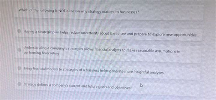 Which of the following is not a reason why strategy matters to business?