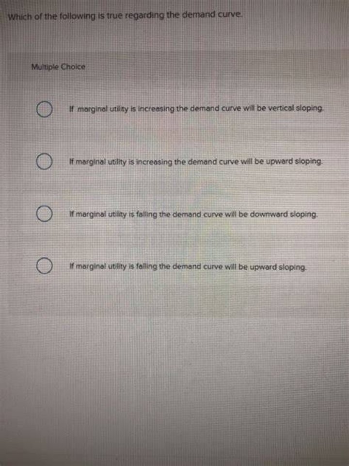 Which of the following is true regarding demand curve?