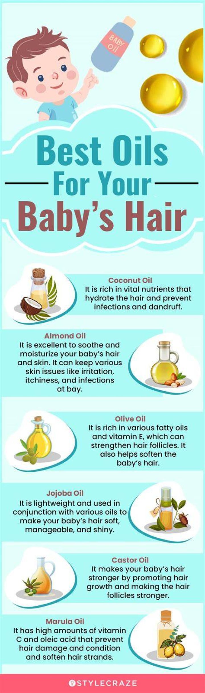 Which oil is best for newborn baby hair?