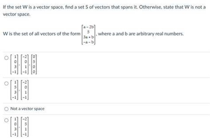 Which one is not a vector space?