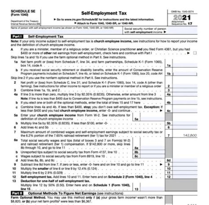 Which schedule is required to be filled in tax returns for self-employed income?