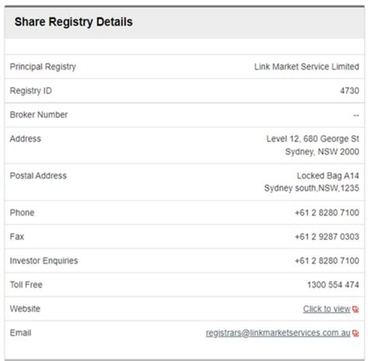 Which share registry does Westpac use?