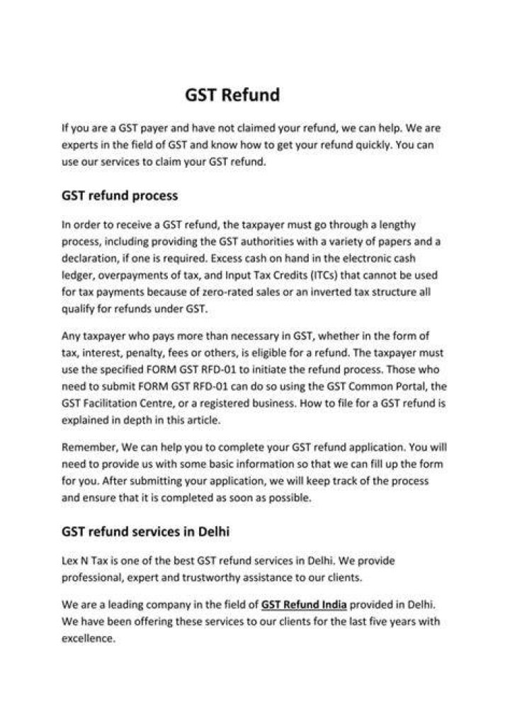 Who are eligible for GST refund?