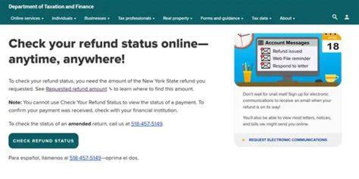 Who do I call about my NY State tax Refund?
