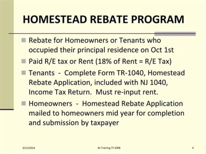 Who gets NJ Homestead Rebate?