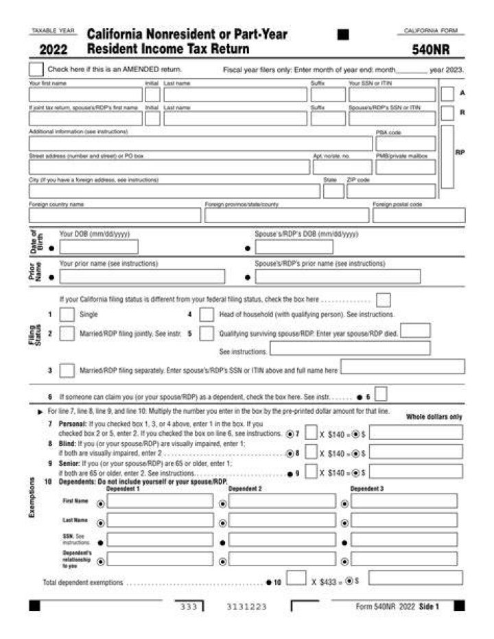 Who is a nonresident of the state of California?