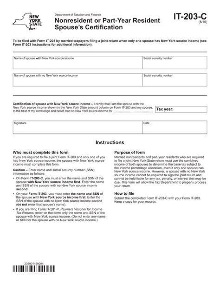 Who is a part year resident in New York?