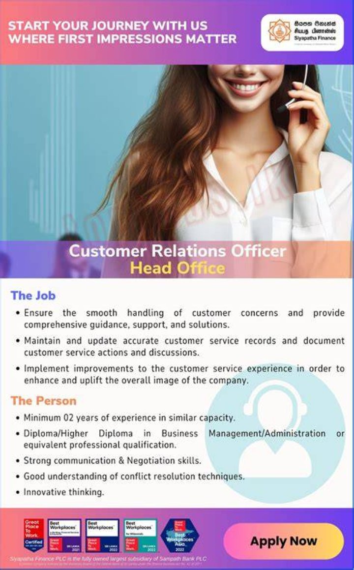 Who is customer relations officer?