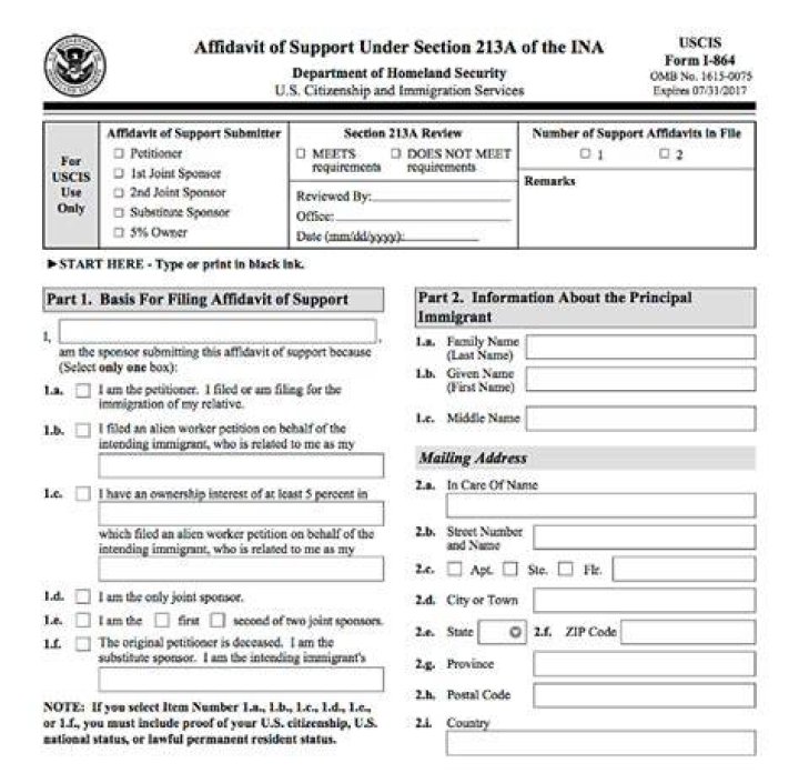 Who is exempt from submitting Form I-864 Affidavit of Support?