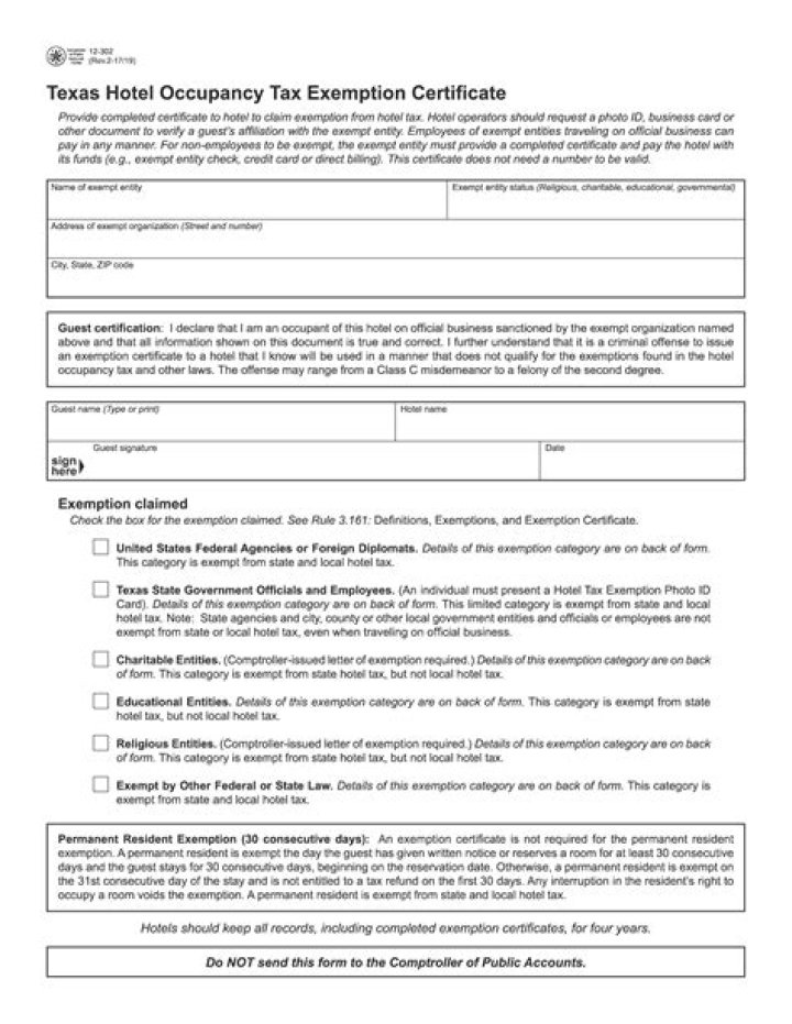 Who is exempt from Texas hotel occupancy?