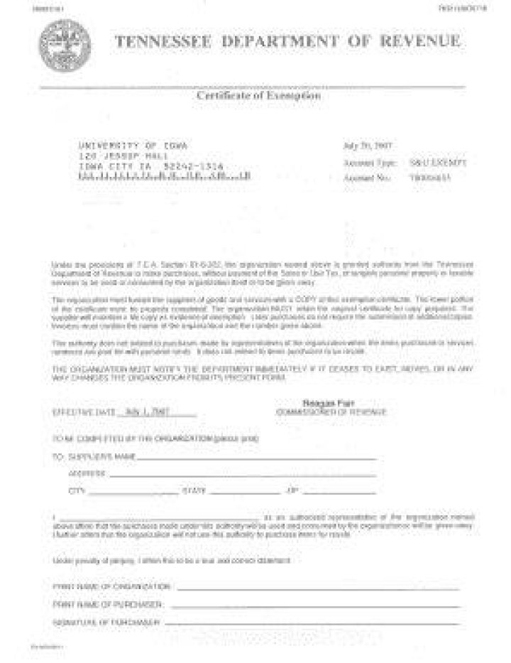 Who is exempt from TN business tax?