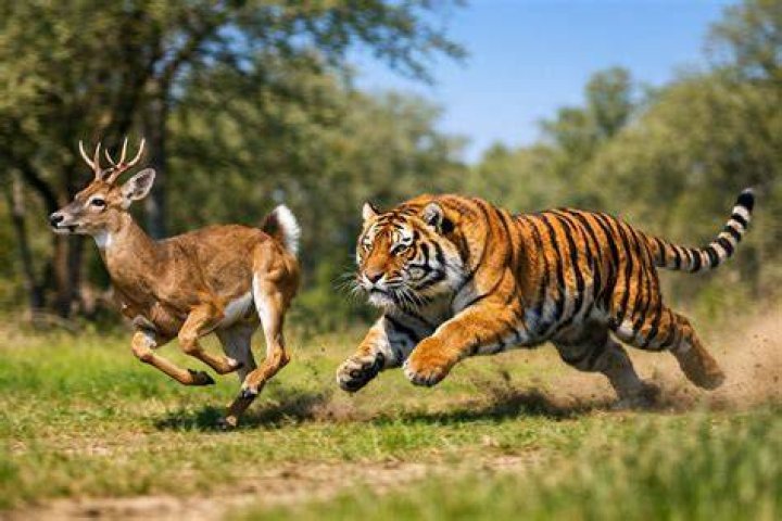 Who is faster tiger or deer?