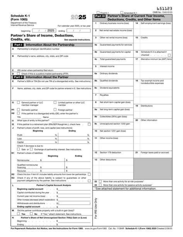 Who is likely to receive a K-1 form?