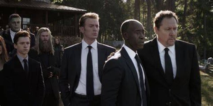 Who is the guy in the back of Tony Stark's funeral?