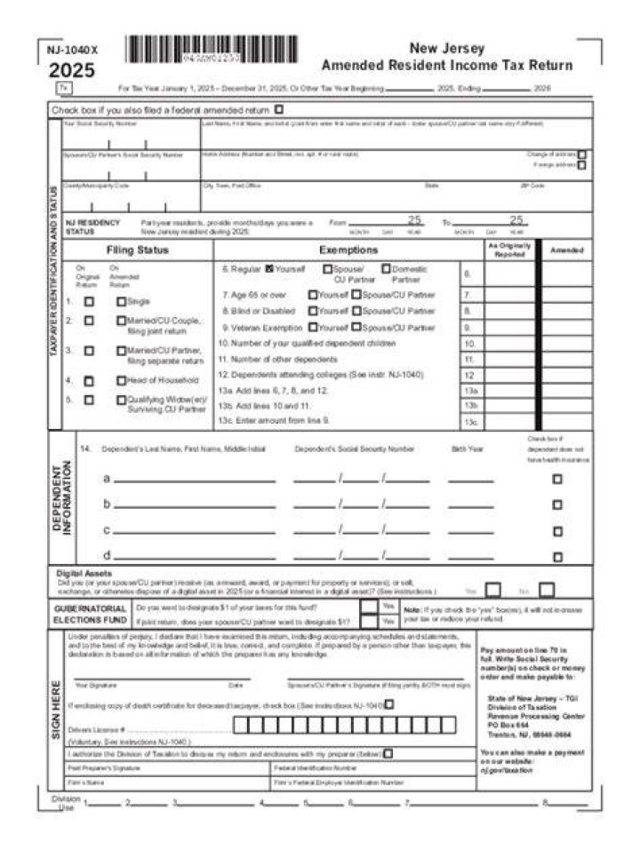 Who must file a New Jersey tax return?