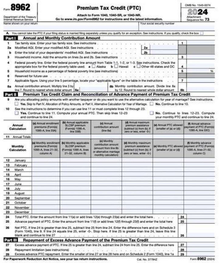 Who must file IRS form 8962?