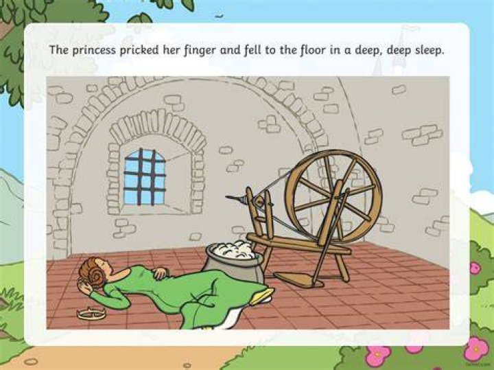 Who pricked her finger on a spinning wheel and slept for 100 years?