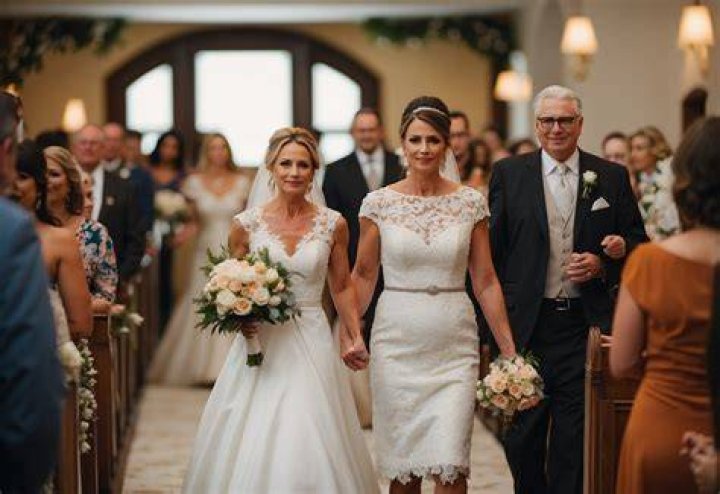 Who walks the bride down the aisle when parents are divorced?