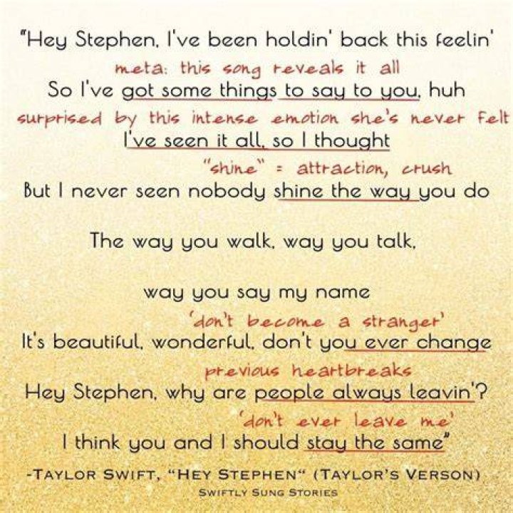 Who was Hey Stephen written about?