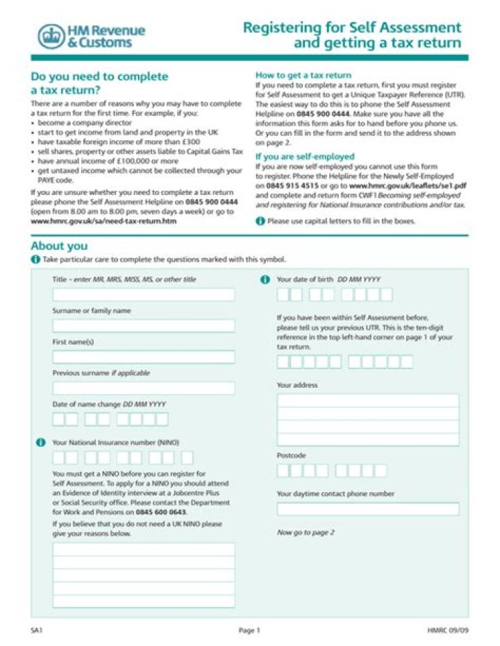 Why am I being asked to complete a self Assessment tax return?