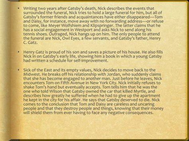 Why did Nick take care of Gatsby's funeral?