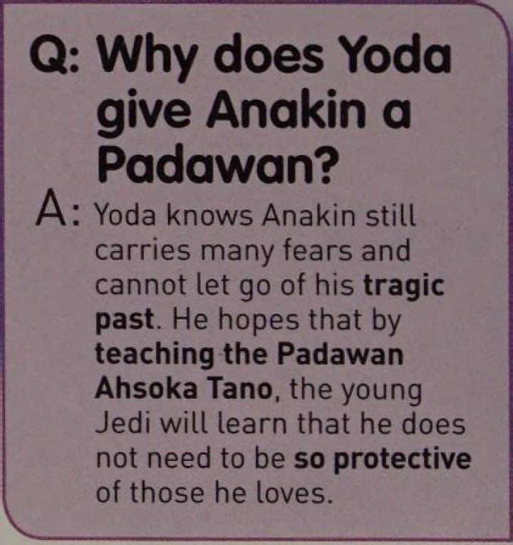 Why did Yoda give Anakin a Padawan?