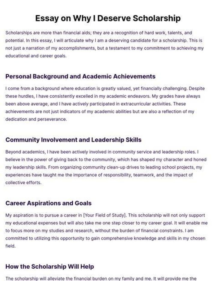 Why do you deserve this scholarship?