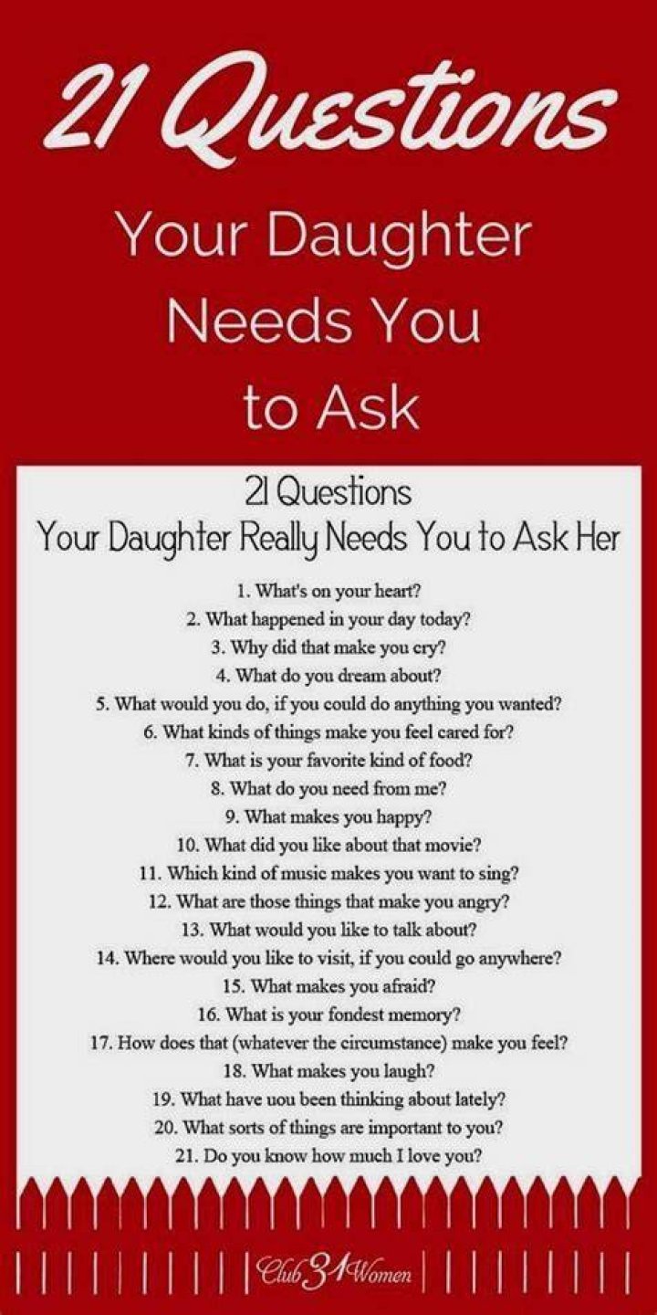 Why do you need to ask your daughter questions?