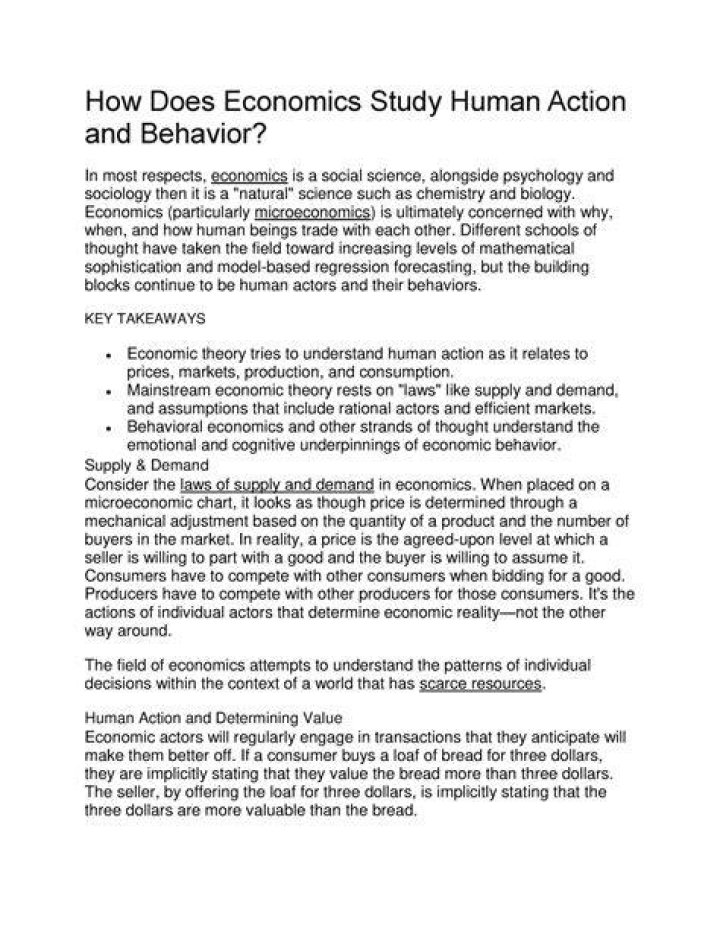 Why does economics study human Behaviour?