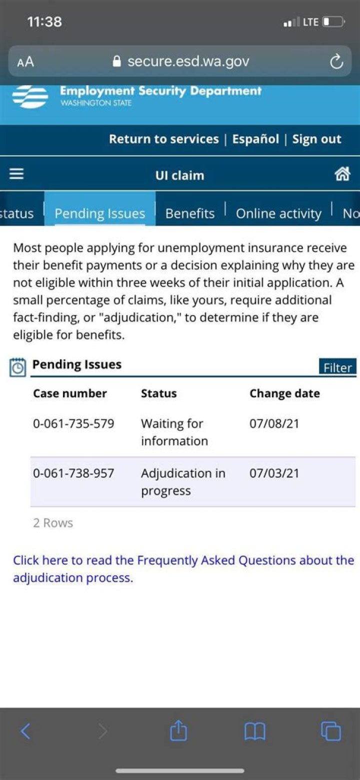 Why does my Pua Unemployment say pending?