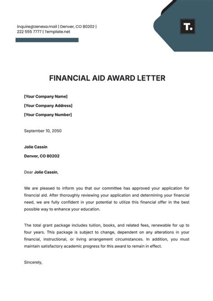 Why have I not received my financial aid award letter?