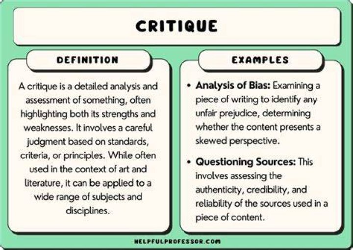 Why is critique and review important?