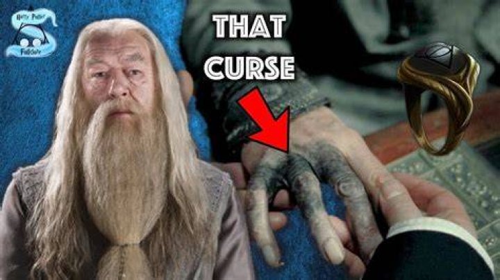 Why is Dumbledore's hand Black in the movie?