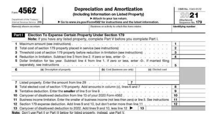 Why is form 4562 not in my tax return?