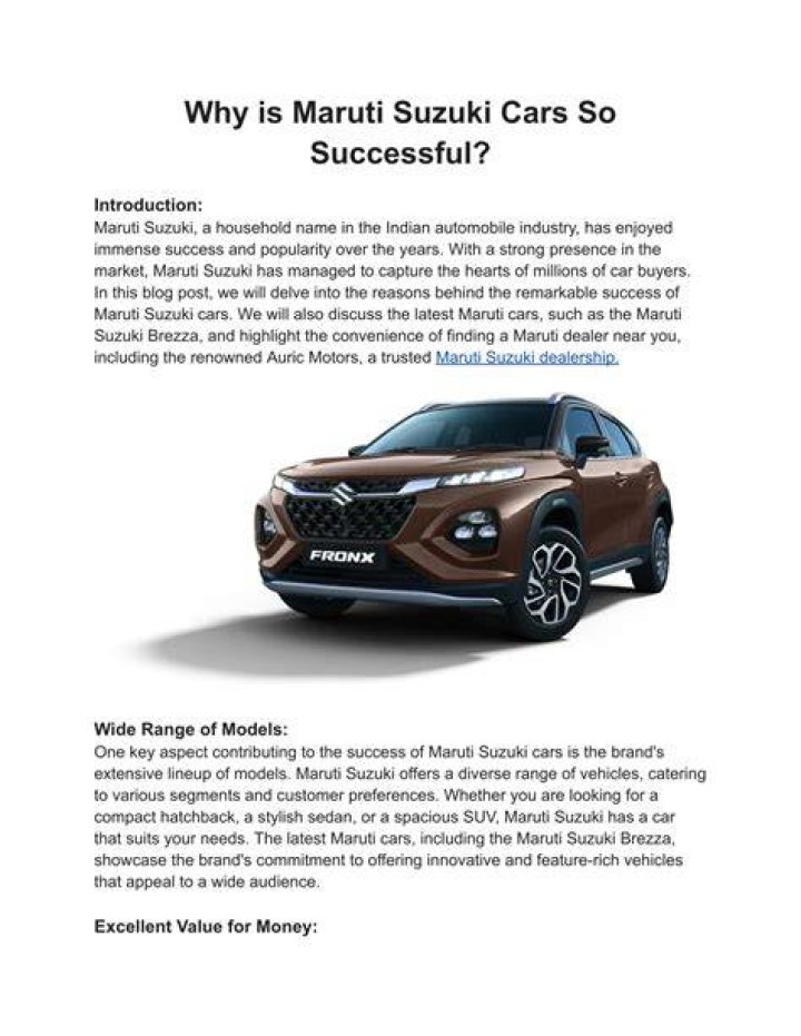 Why is Maruti so successful?
