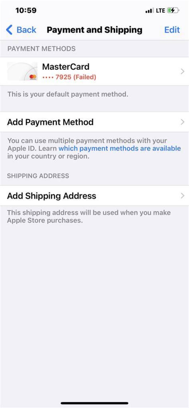 Why is my Iphone telling me to update my payment information?