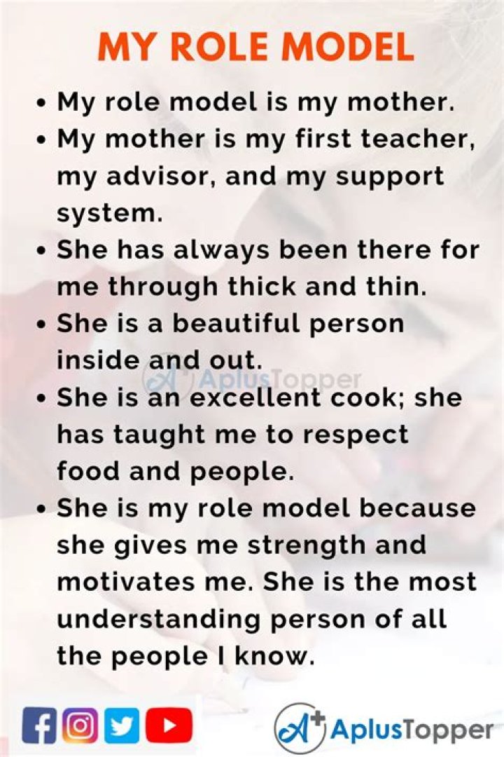 Why is your mom your role model?