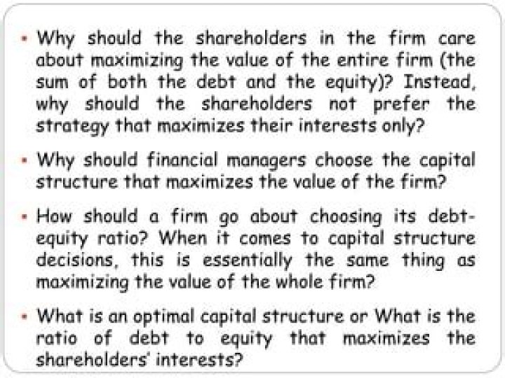 Why should financial managers choose the capital structure that maximizes the value of the firm?