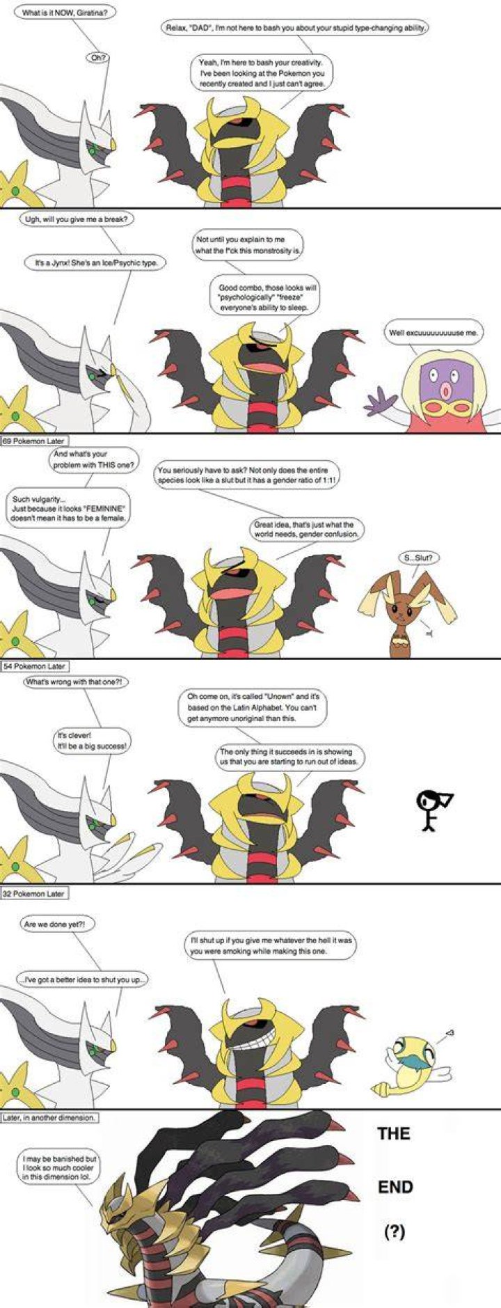 Why was giratina banished?