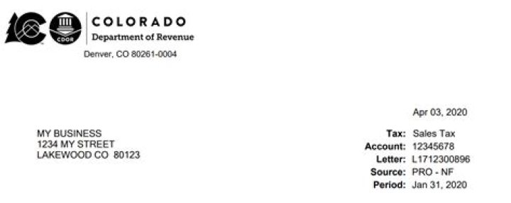 Why would Colorado Department of Revenue send me a letter?