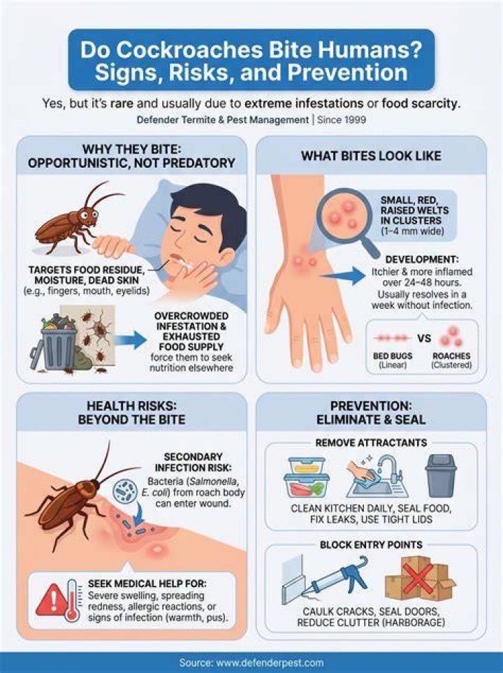 Will cockroaches bite you?