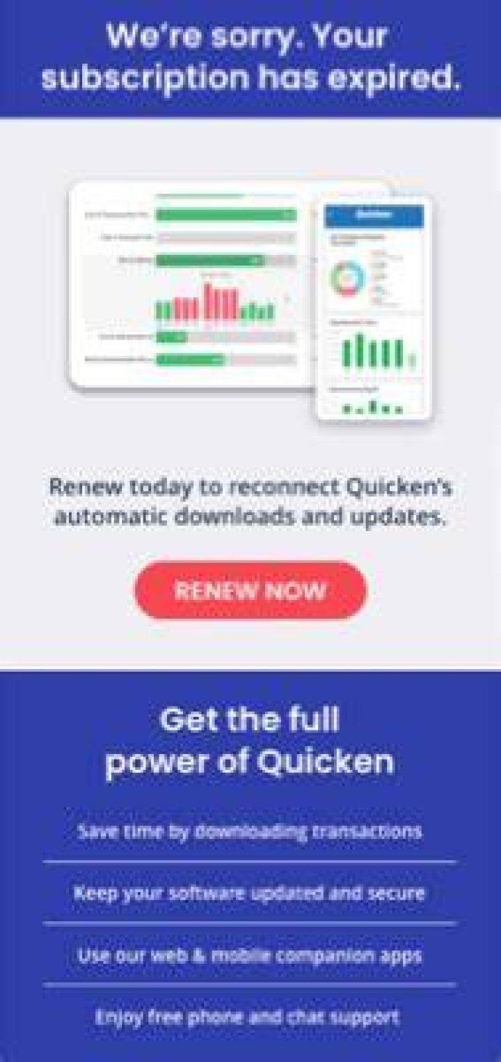 Will Quicken still work after subscription expires?